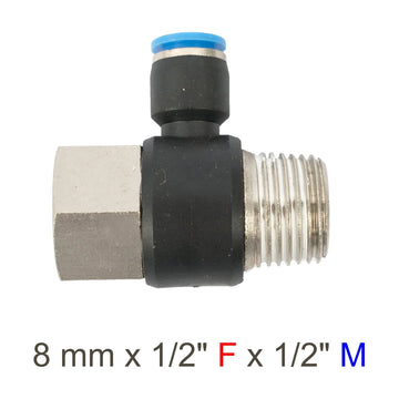 AirCraft PU Hose Fitting Tee 8mmX 1/2'F X 1/2'M - image 01