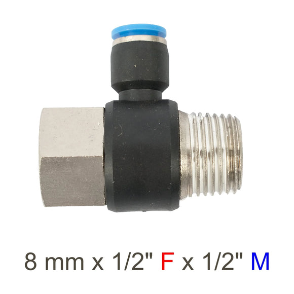 AirCraft PU Hose Fitting Tee 8mmX 1/2'F X 1/2'M - image 01