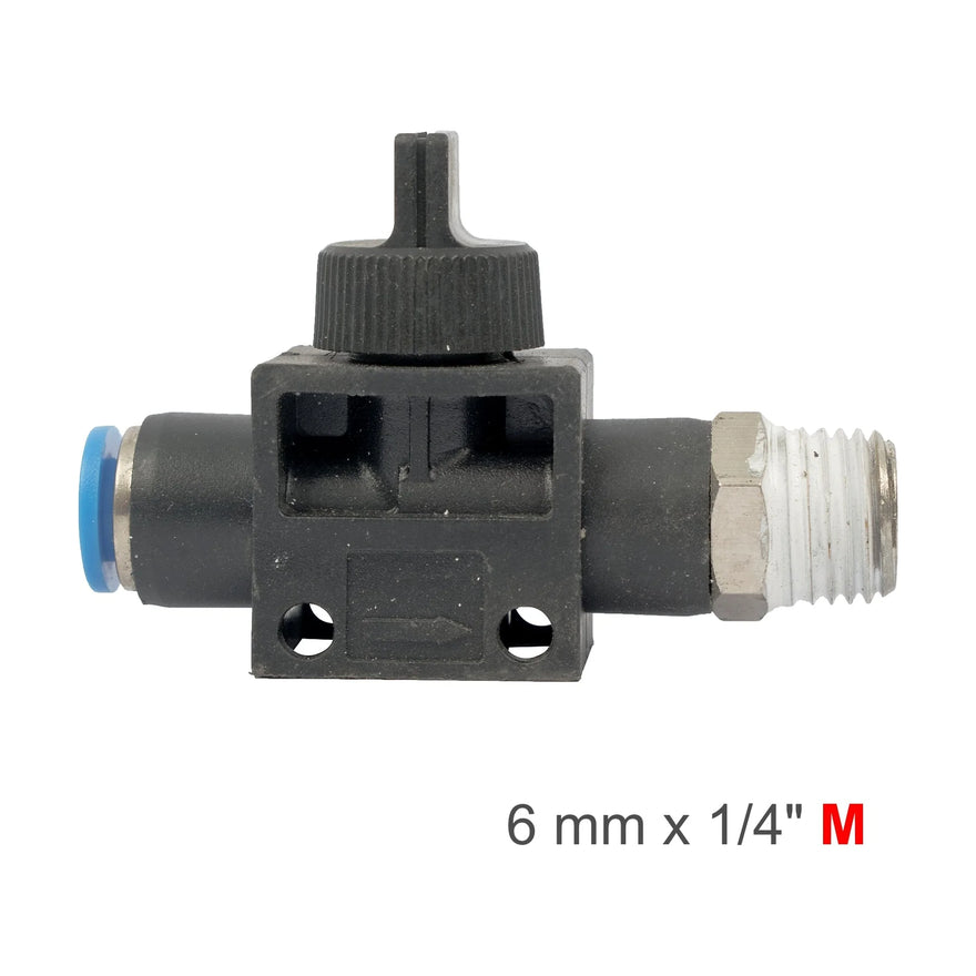 AirCraft PU Hose Fitting Valve 6mmX 1/4'M - image 01