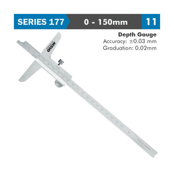 Accud Vernier Depth Caliper 150mm 0.03mm Accuracy 0.02mm Graduation Stainless Steel - image 01