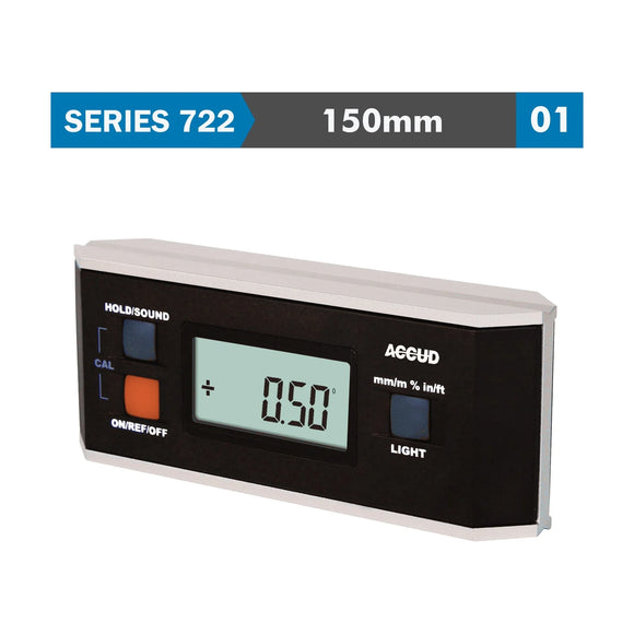 Accud Digital Leveler 360° 150 x 60mm 0.05° Resolution Al Frame - image 01
