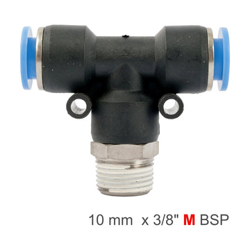 AirCraft PU Hose Fitting Tee 10mm-3/8 M - image 01