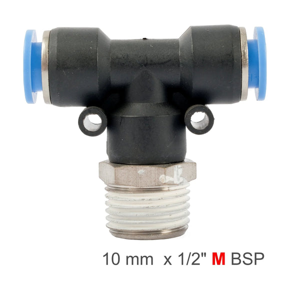 AirCraft PU Hose Fitting Tee 10mm-1/2 M - image 01