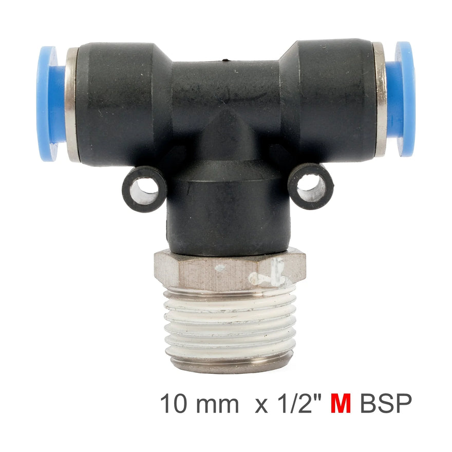 AirCraft PU Hose Fitting Tee 10mm-1/2 M - image 01