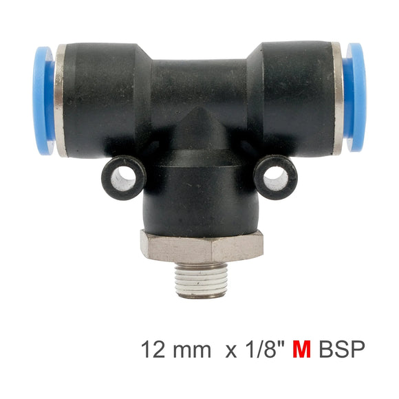 AirCraft PU Hose Fitting Tee 12mm-1/8 M - image 01