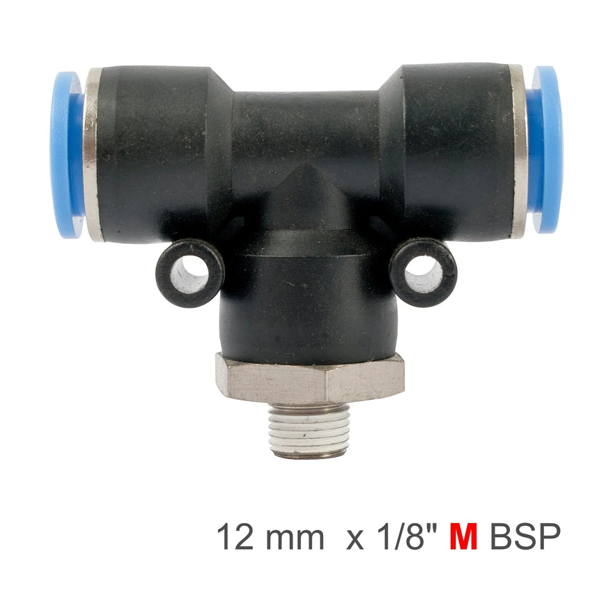 AirCraft PU Hose Fitting Tee 12mm-1/8 M - image 01