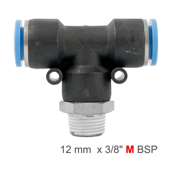AirCraft PU Hose Fitting Tee 12mm-3/8 M - image 01