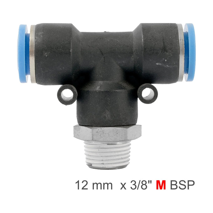 AirCraft PU Hose Fitting Tee 12mm-3/8 M - image 01