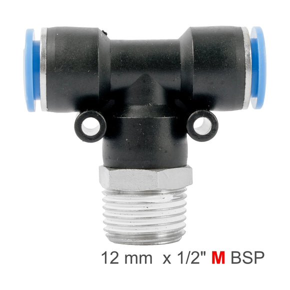 AirCraft PU Hose Fitting Tee 12mm-1/2 M - image 01