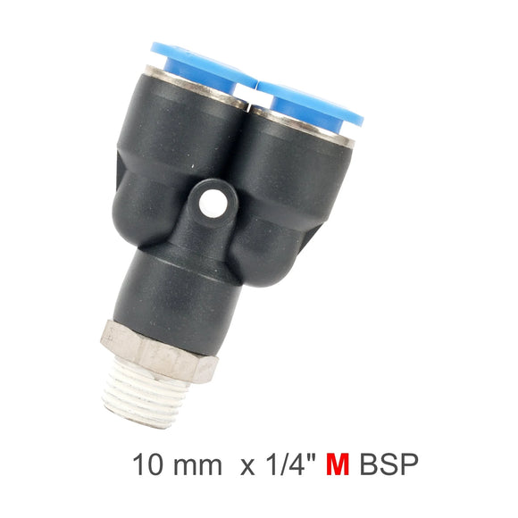 AirCraft PU Hose Fitting Y Joint 10mm-1/4 M - image 01