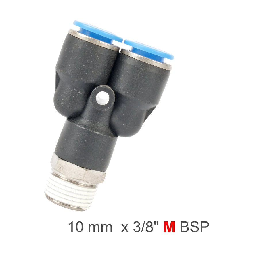 AirCraft PU Hose Fitting Y Joint 10mm-3/8 M - image 01