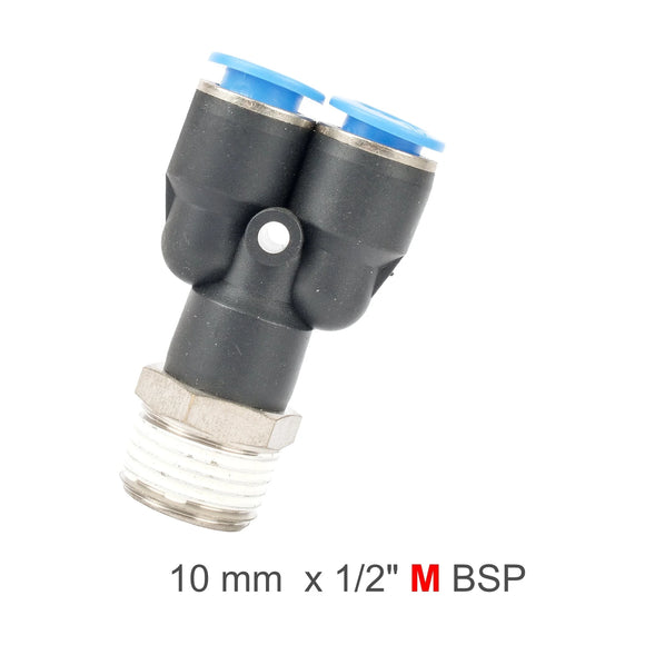 AirCraft PU Hose Fitting Y Joint 10mm-1/2 M - image 01