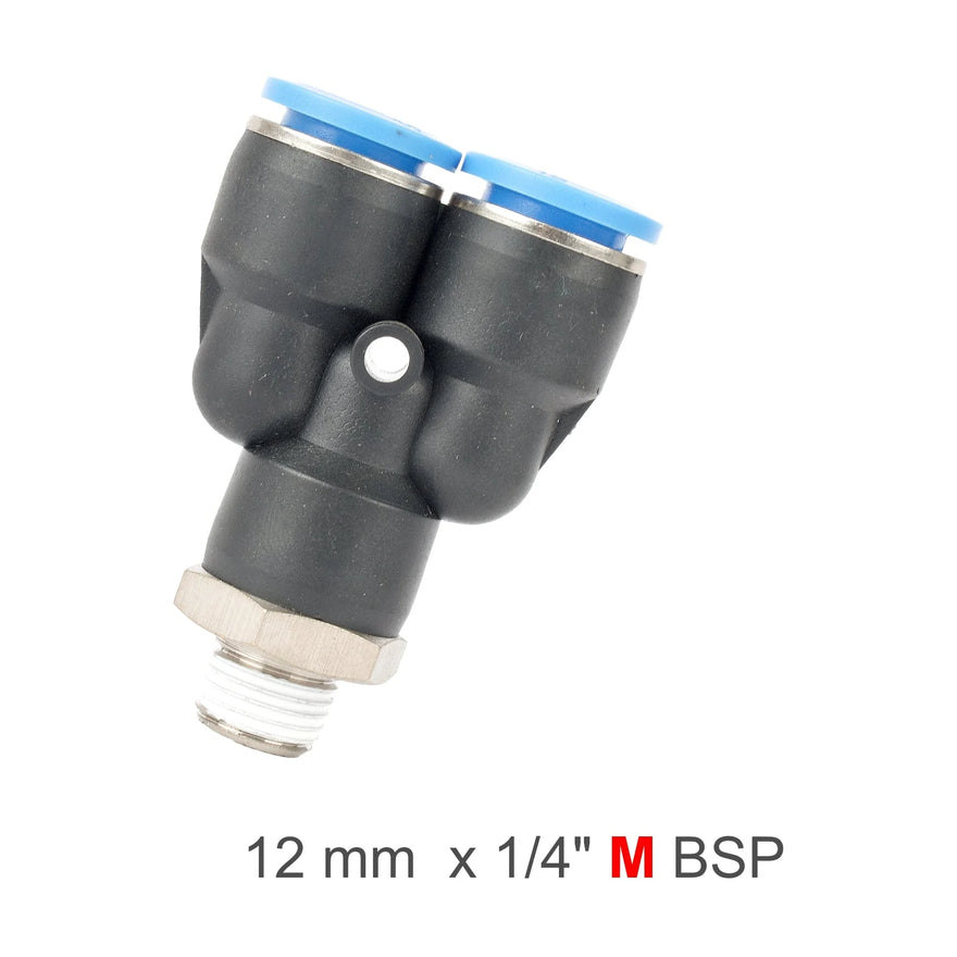 AirCraft PU Hose Fitting Y Joint 12mm-1/4 M - image 01