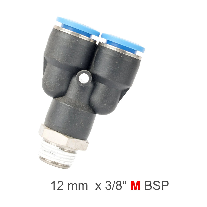 AirCraft PU Hose Fitting Y Joint 12mm-3/8 M - image 01