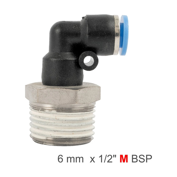 AirCraft Elbow 6mm-1/2 M PU Hose Fitting - image 01