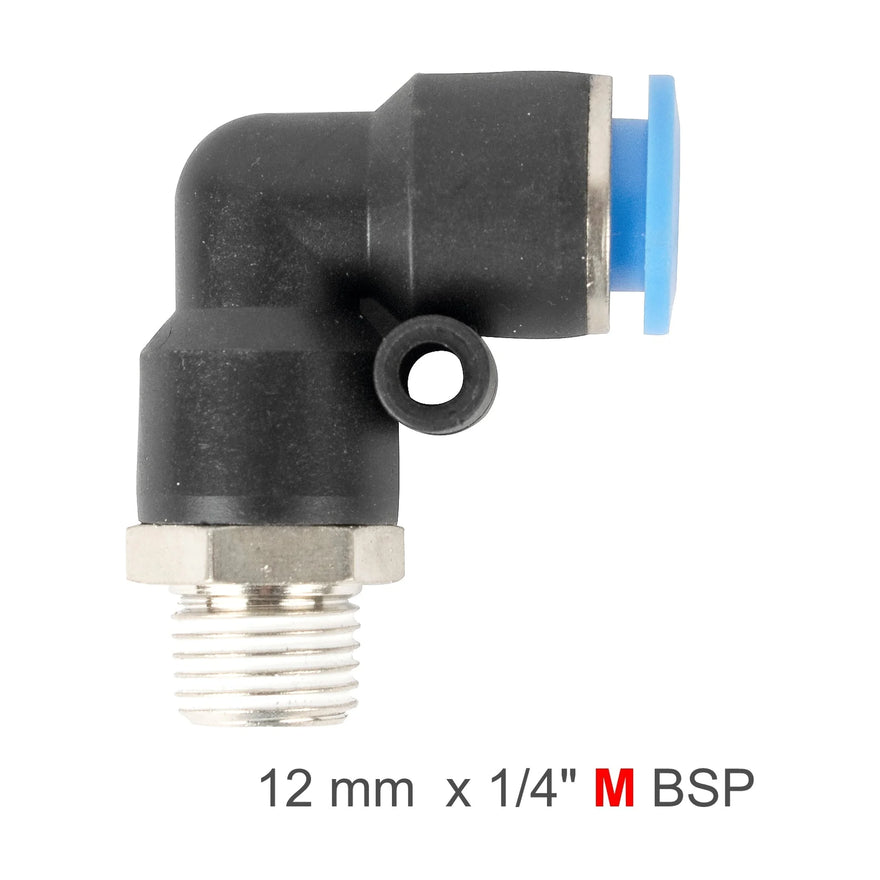 AirCraft Elbow 12mm-1/4 M PU Hose Fitting - image 01