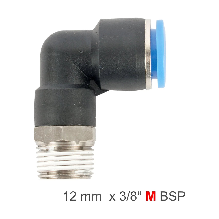 AirCraft Elbow 12mm-3/8 M PU Hose Fitting - image 01