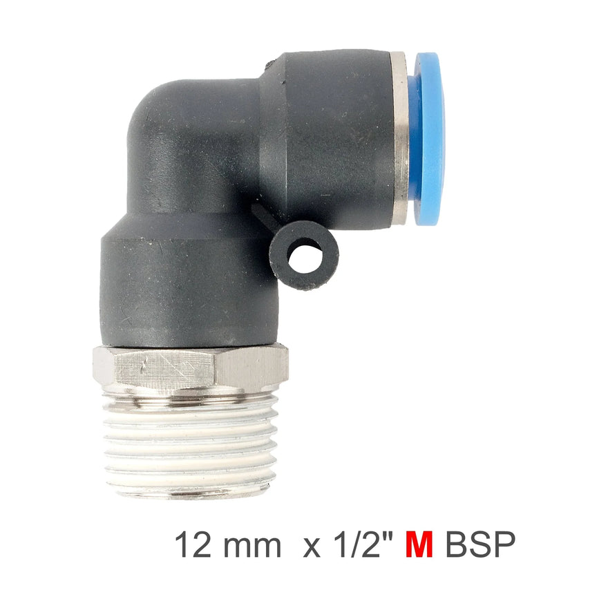 AirCraft Elbow 12mm-1/2 M PU Hose Fitting - image 01
