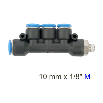 AirCraft PU Hose Fitting Manifold 4 X 10mmPort X 1/8'M - image 01
