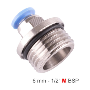 AirCraft PU Fitting Straight Stud With O-Ring 6mm-1/2' M - image 01