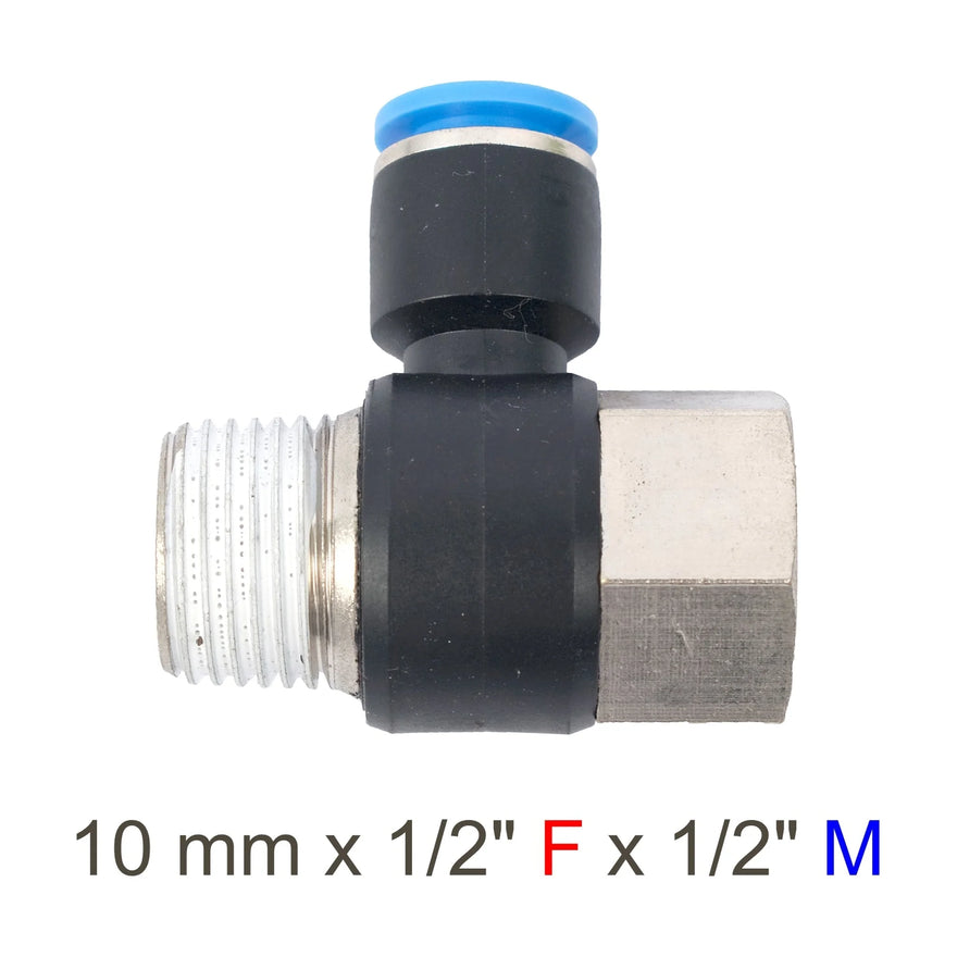 AirCraft PU Hose Fitting Tee 10mmX 1/2'F X 1/2'M - image 01