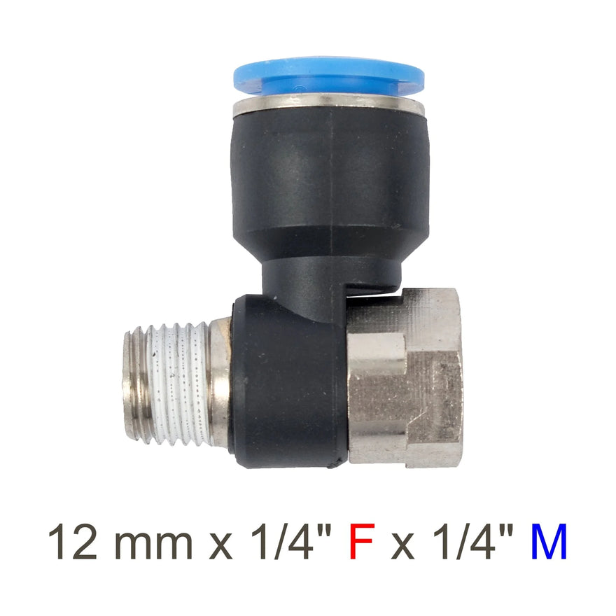 AirCraft PU Hose Fitting Tee 12mmX 1/4'F X 1/4'M - image 01