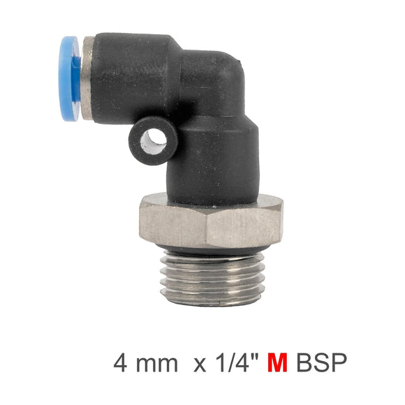 AirCraft PU Hose Fitting Elbow With O-Ring 4mm-1/4 M - image 01