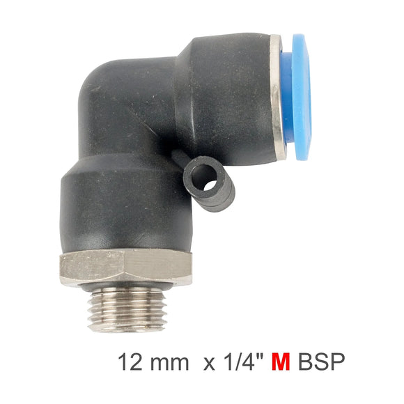 AirCraft Elbow With O-Ring 12mm-1/4 M PU Hose Fitting - image 01