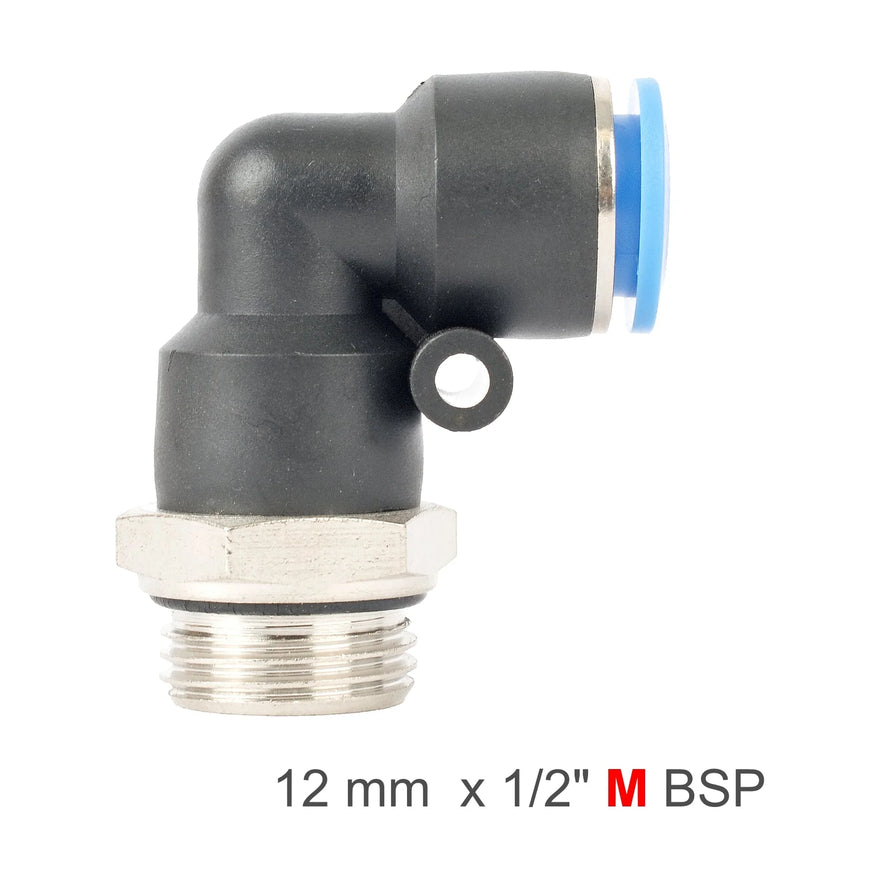 AirCraft Elbow With O-Ring 12mm-1/2 M PU Hose Fitting - image 01