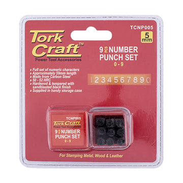 Tork Craft Number Punch Set 5mm (0-9mm) Black Finish - image 01