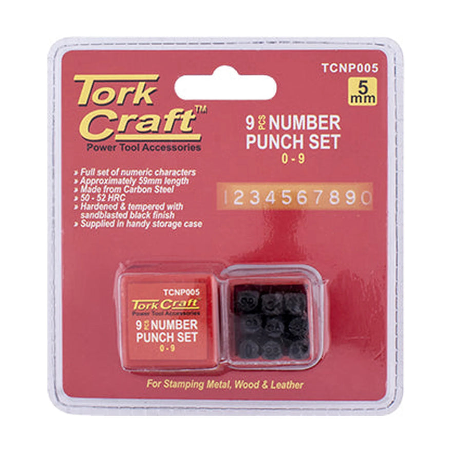 Tork Craft Number Punch Set 5mm (0-9mm) Black Finish - image 01
