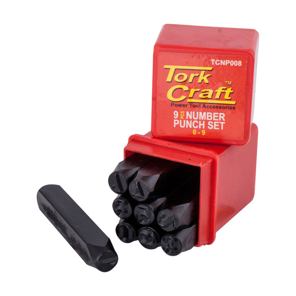 Tork Craft Number Punch Set 8mm (0-9mm) Black Finish - image 01