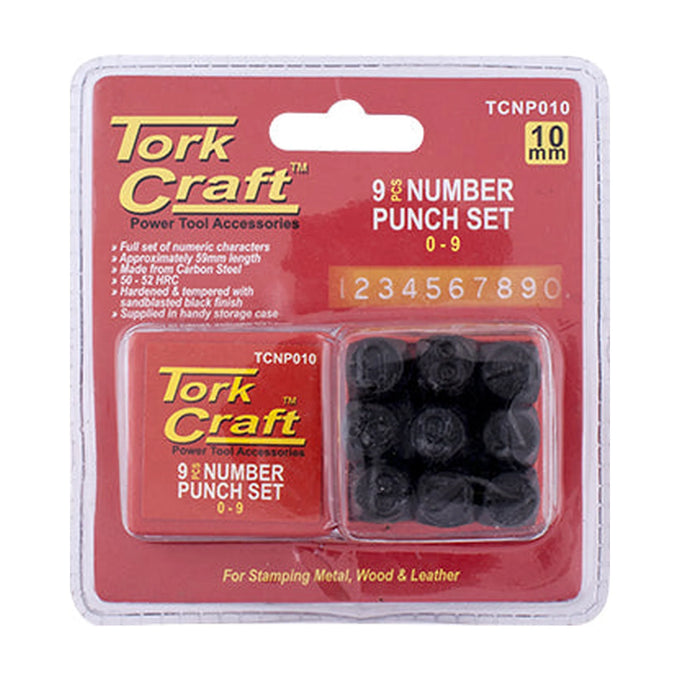 Tork Craft Number Punch Set 10mm (0-9mm) Black Finish - image 01