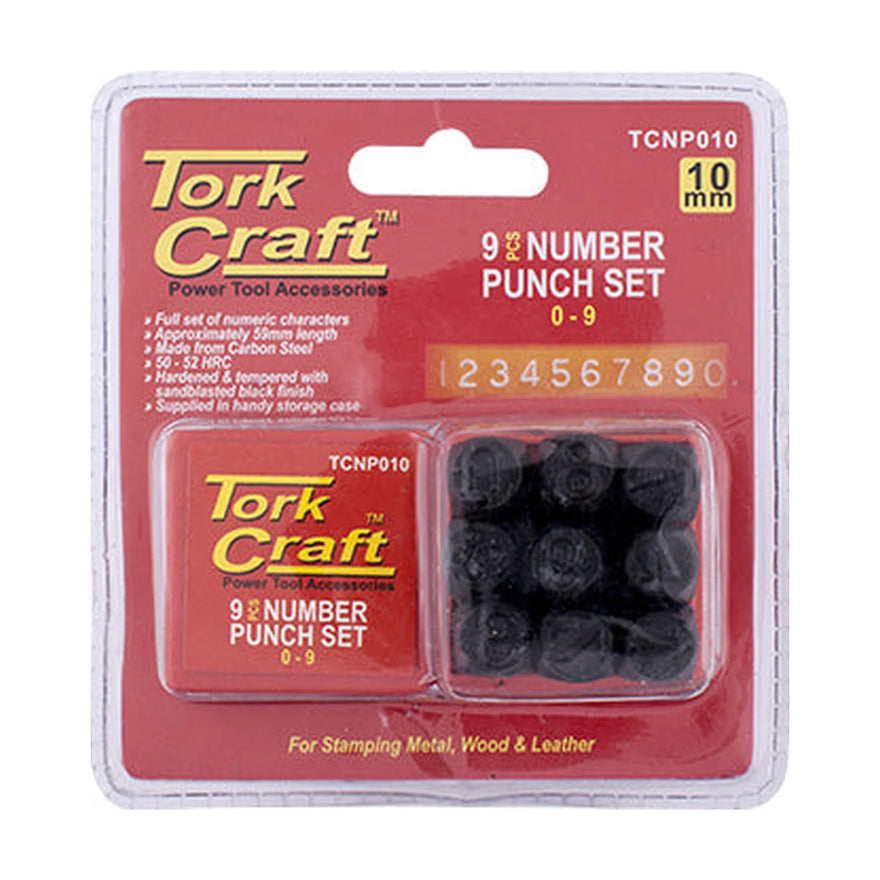 Tork Craft Number Punch Set 10mm (0-9mm) Black Finish - image 01