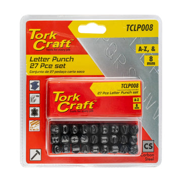 Tork Craft Letter Punch Set 8mm (a-z) Capital Black Finish - image 01