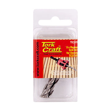 Tork Craft Replacement Drill Bits 10g X 5pc For Decking Tool TCdt010-01 - image 01