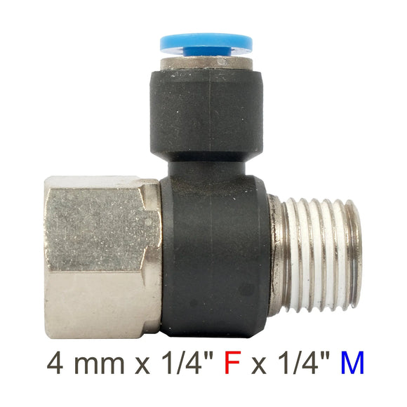 AirCraft PU Hose Fitting Tee 4mmX 1/4'F X 1/4'M - image 01