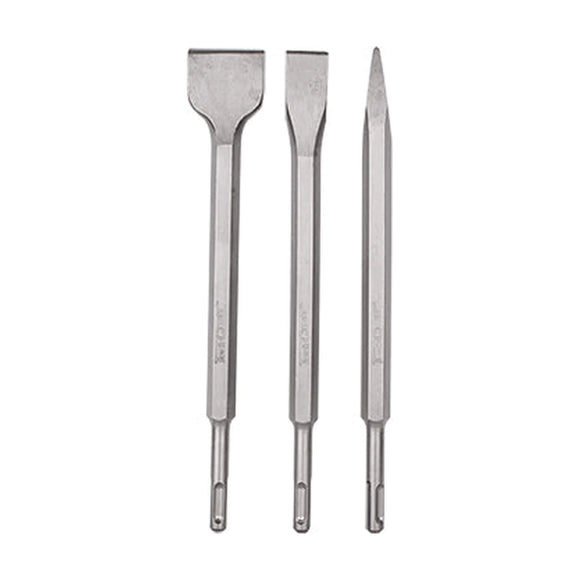 Tork Craft SDS Plus Chisel Set 3pce Pointed 14mm Flat 20mm Flat 40mm Tork Craft - image 01