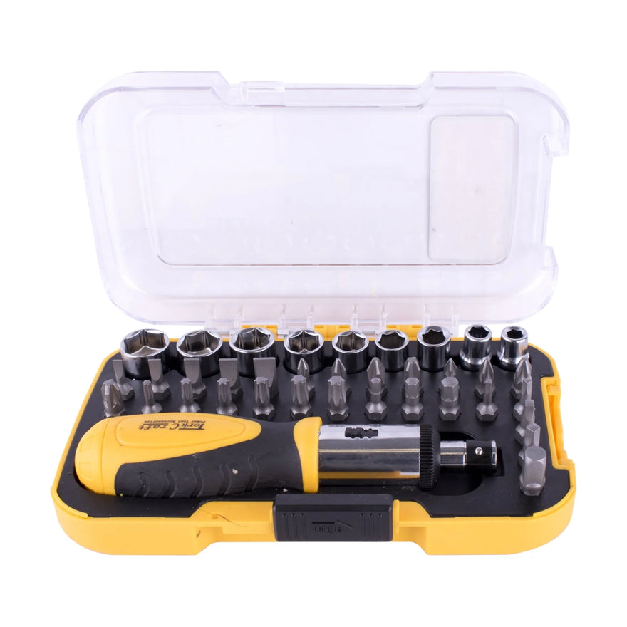Tork Craft Screwdriver Ratchet Bit Set 37pc - image 01