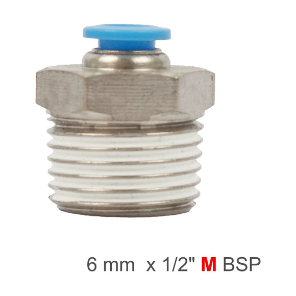 AirCraft PU Hose Fitting Straight Stud 6mm-1/2 M - image 01