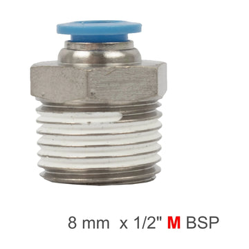 AirCraft PU Hose Fitting Straight Stud 8mm-1/2 M - image 01