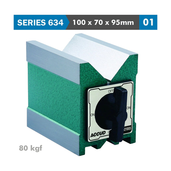Accud Magnetic V-Block 100 x 70 x 95mm 80kgf - image 01