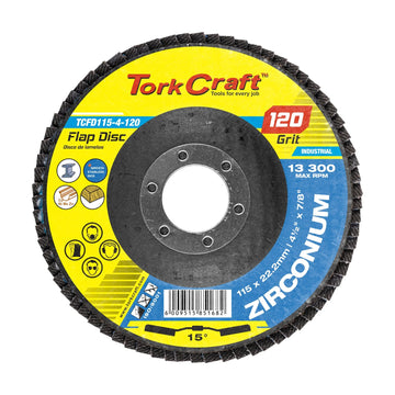 Tork Craft Flap Disc Zirconium 115mm 120 Grit Angled - image 01