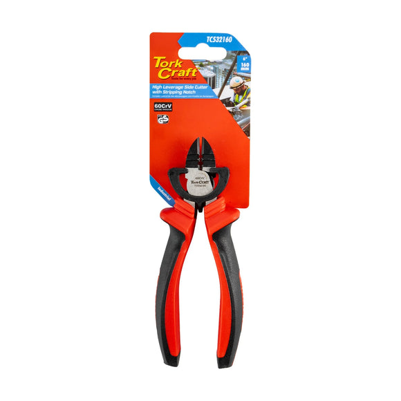 Tork Craft Side/Diagonal Cutter High Leverage CRV 160mm W/stripping NoTCh Indusri - image 01