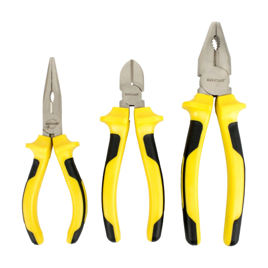 Tork Craft Plier 3pc Kit Comb Side Long Nose Plier Set - image 01