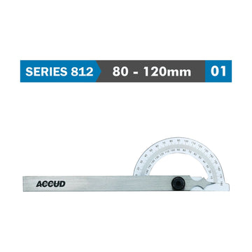 Accud Protractor 80 x 120mm 180° 0.3° Accuracy 1° Graduation - image 01