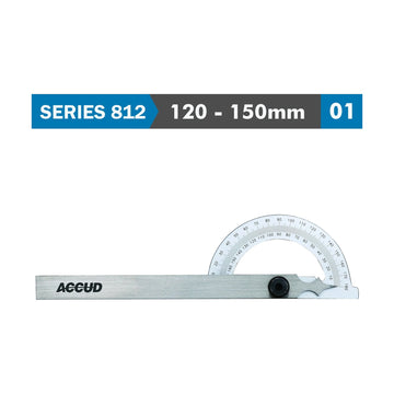 Accud Protractor 120 x 150mm 180° 0.3° Accuracy 1° Graduation - image 01