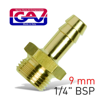 GAV Brass Hose Tail 1/4M x 9mm - image 01
