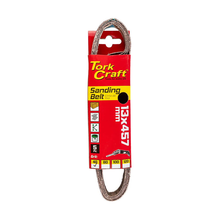 Tork Craft Powerfile Sanding Belt 13 X 457mm 40 Grit 5 Pack - image 01