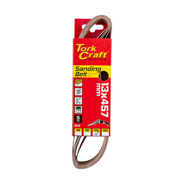 Tork Craft Powerfile Sanding Belt 13 X 457mm 100 Grit 5 Pack - image 01